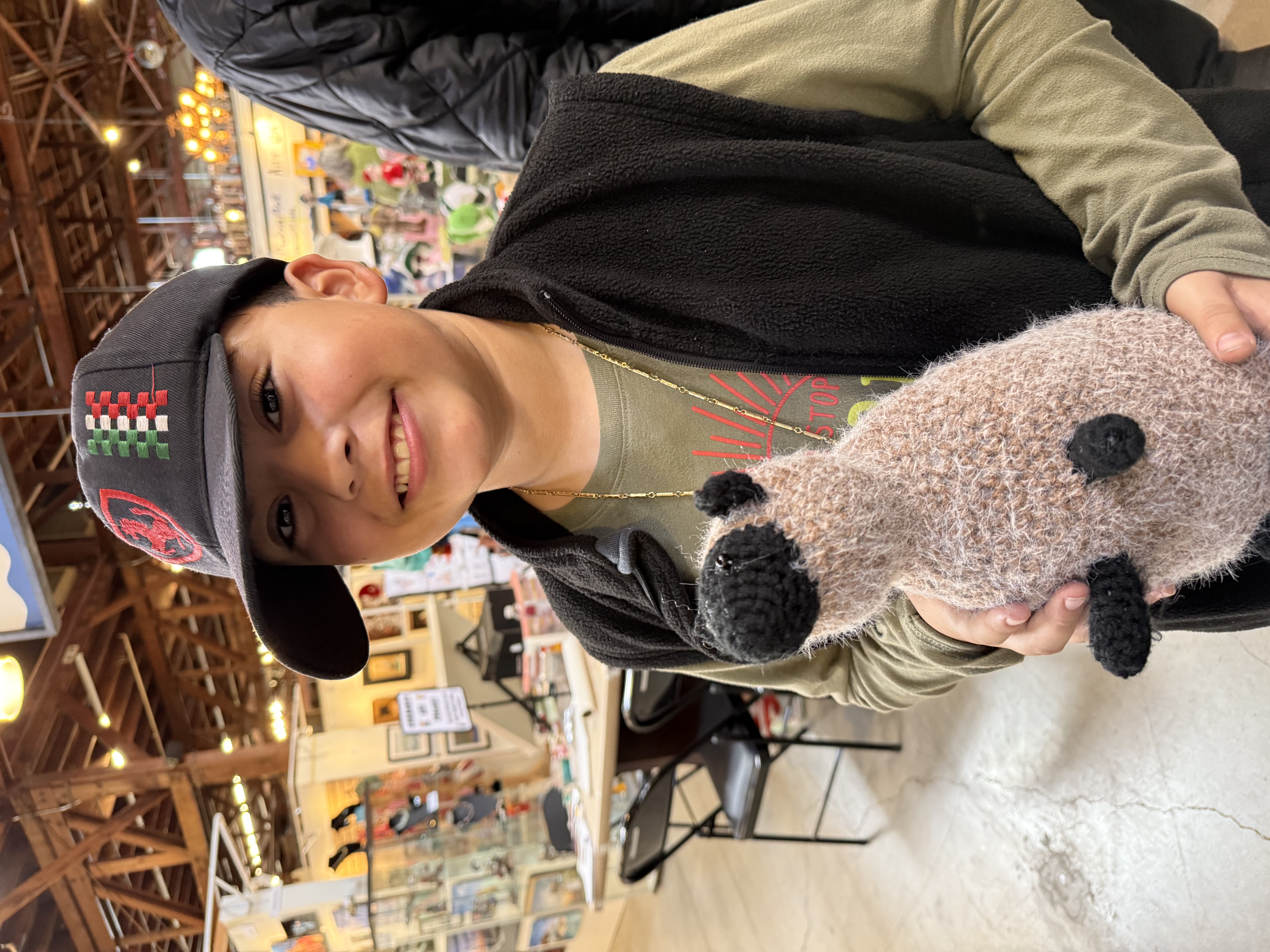 Person holding painting